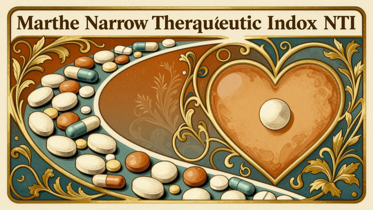 Comparison of standard generics and NTI drugs with intricate Art Nouveau curves